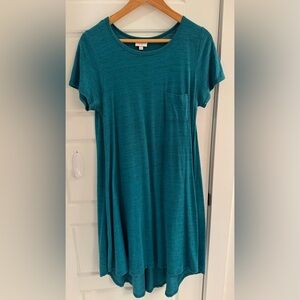 LuLaRoe Carly Teal Short Sleeve Dress